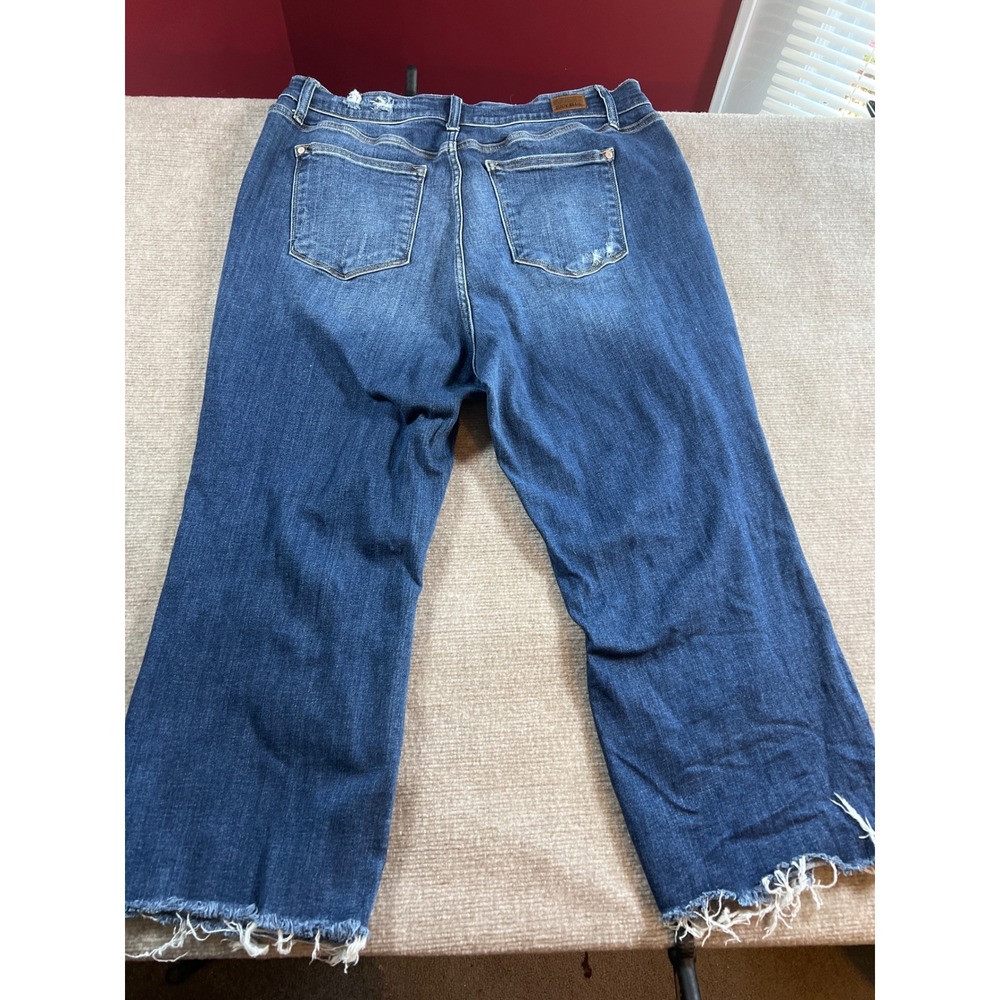 Judy Blue Los Angeles Wide Leg Distressed Jeans 20W Dark Wash JB82593DK-PL - Picture 10 of 13